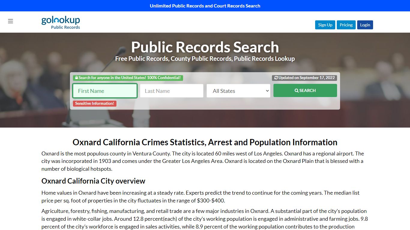 Oxnard Public Records, Oxnard Court Records - golookup.com